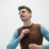 ES16 Supreme shirt met lange mouwen. Bruin / Blauw